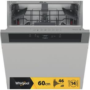 Whirlpool Lavastoviglie semi incasso inox, grande capienza - WB 6020 P X